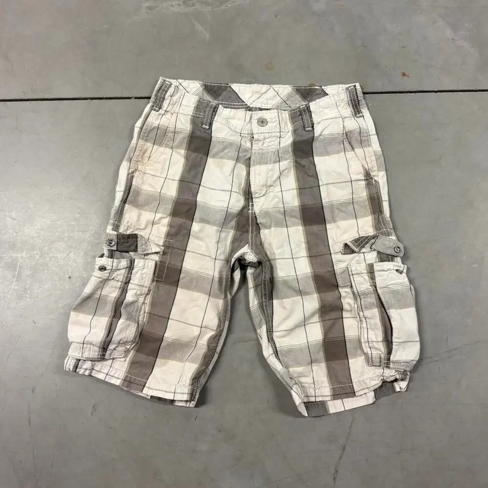 y2k vintage levi’s plaid cargo shorts